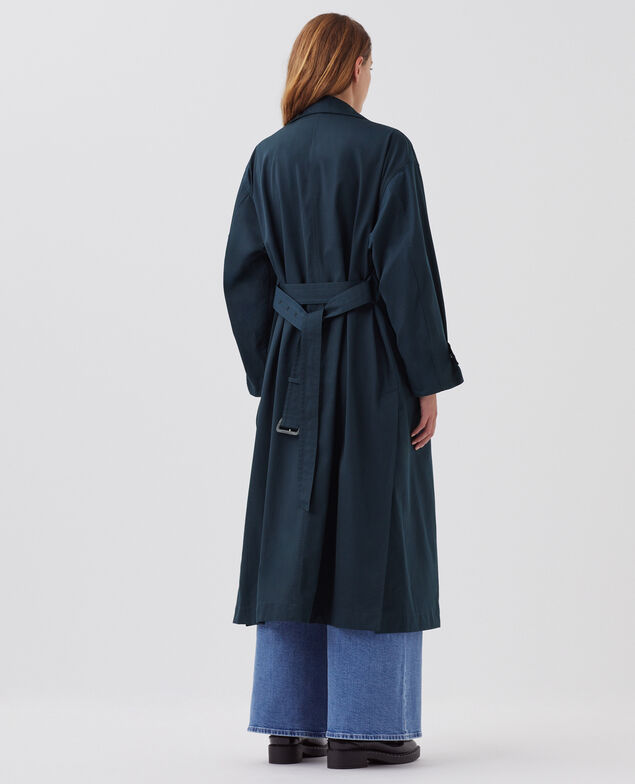 Oversize trench coat J690 blueberry