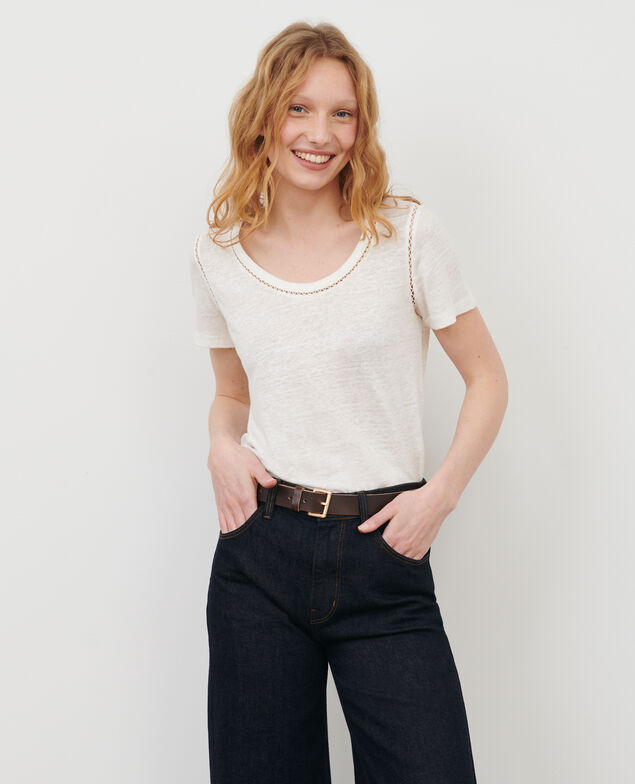 Linen T-shirt Gardenia