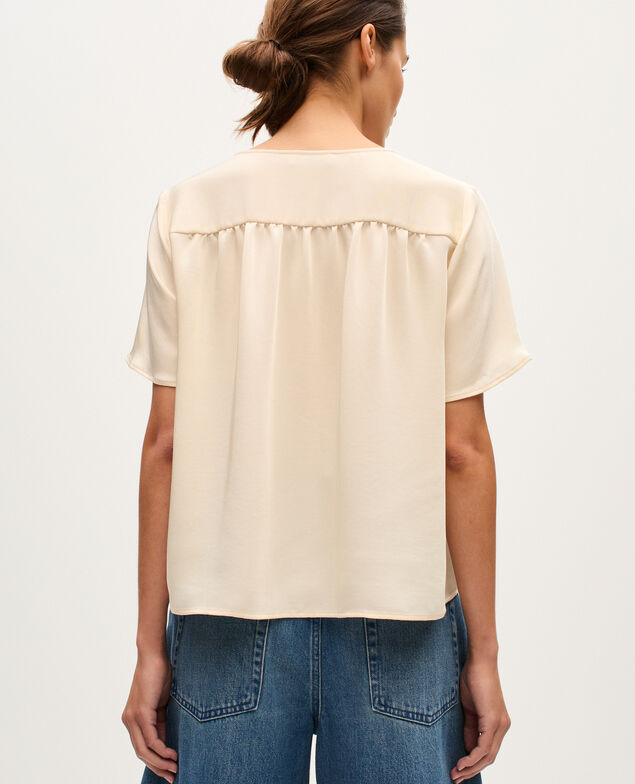 Silky V-neck blouse J300 natural