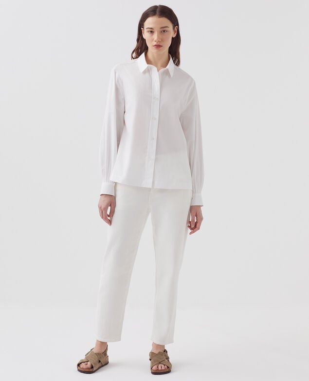 Loose cotton shirt H003 white