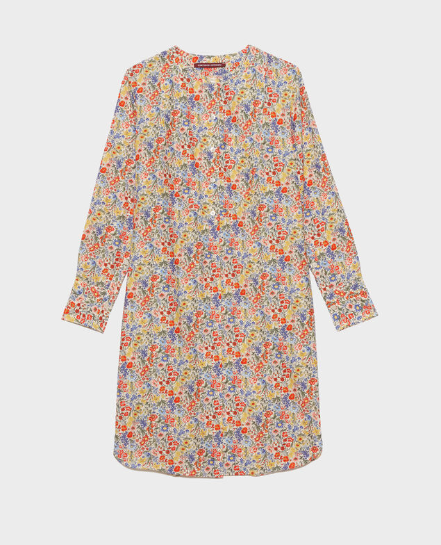 Cotton and silk shirt dress Prairie gardenia