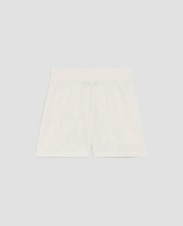 Textured knit shorts H011 eggnog