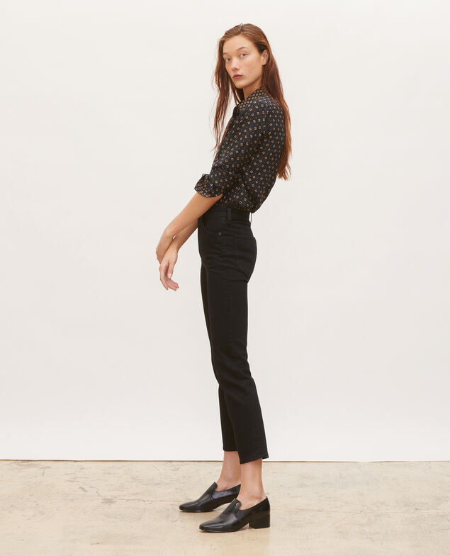 SLIM HIGH RISE - Cropped 5 pocket jeans Noir denim