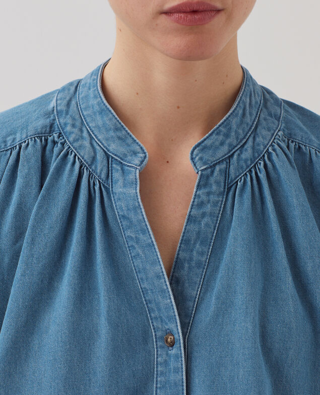 Oversize cotton shirt J630 blue wash