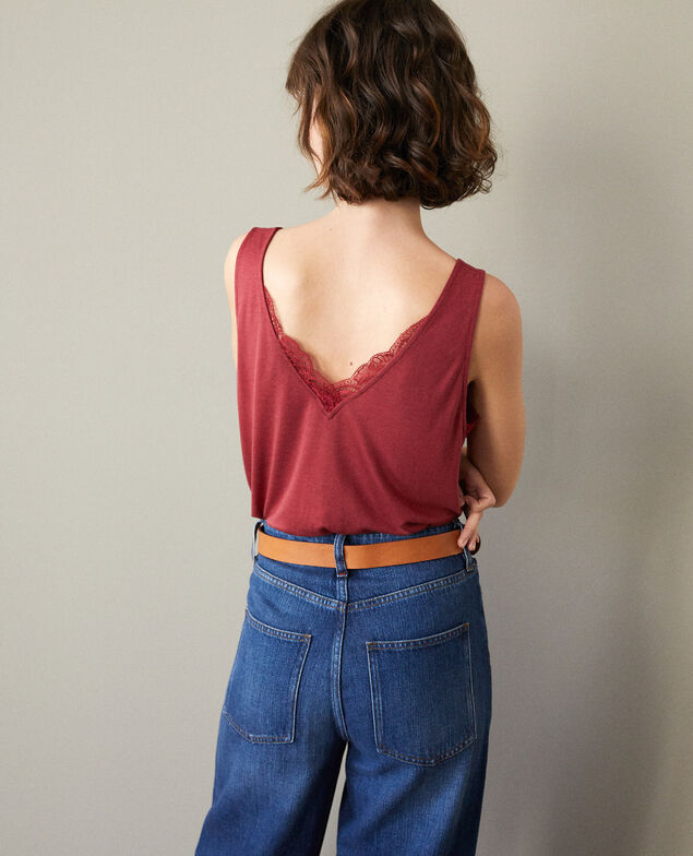 Vest top with lace Rio red
