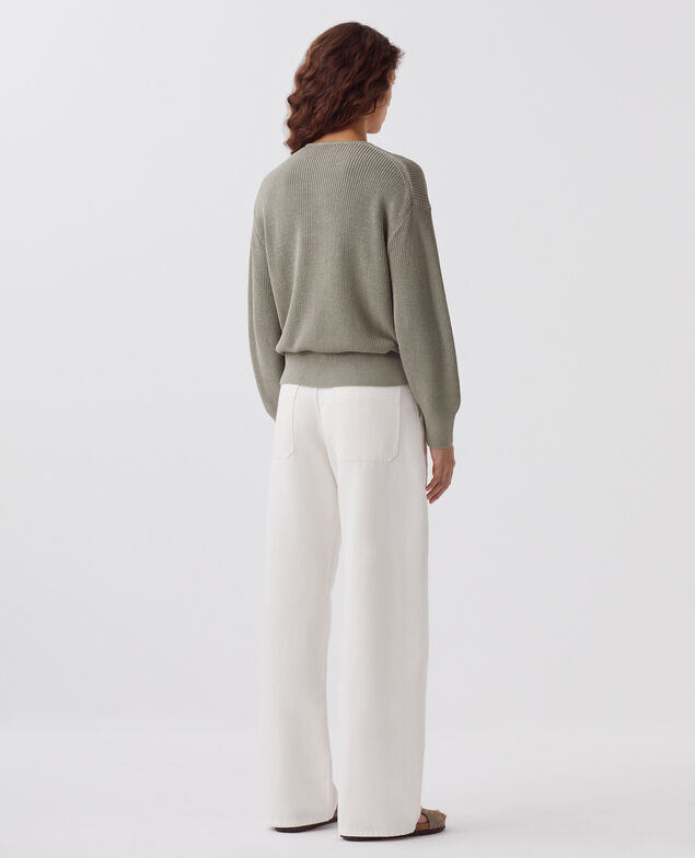 V-neck cotton jumper J050 shadow gray