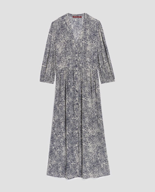 Fluid maxi dress H690 micro fl navy