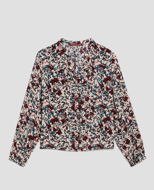 Silky long-sleeve shirt J751 leaf burgundy