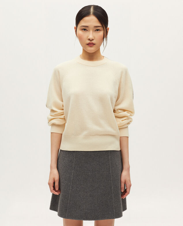 Round neck cashmere jumper K011 ecru st gray