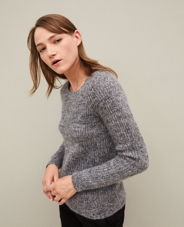 Flecked mohair jumper Light grey/noir/silver gray