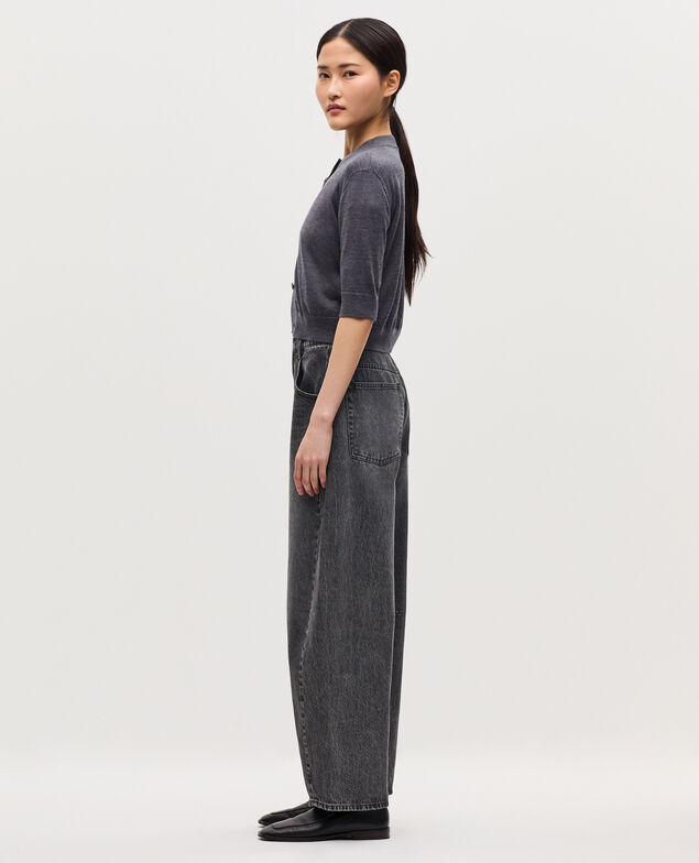 Merino wool and silk cardigan K071 rabbit gray