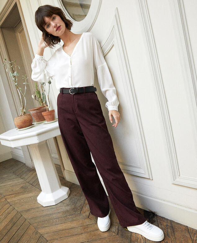 V-neck blouse White