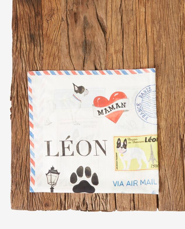 Léon silk square Off white