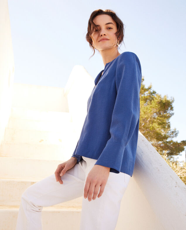 Henley blouse Imperial blue