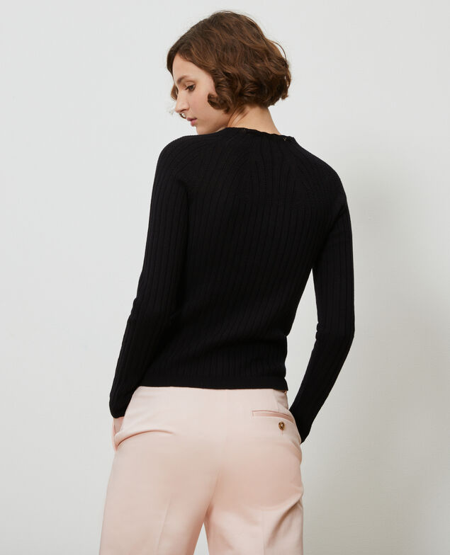 3D knit lace jumper Black beauty