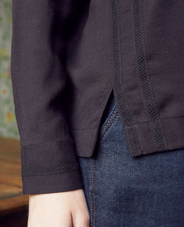 Embroidered blouse Noir