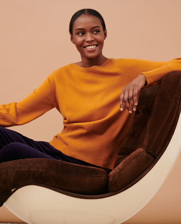Fine cashmere boatneck jumper Sudan brwn
