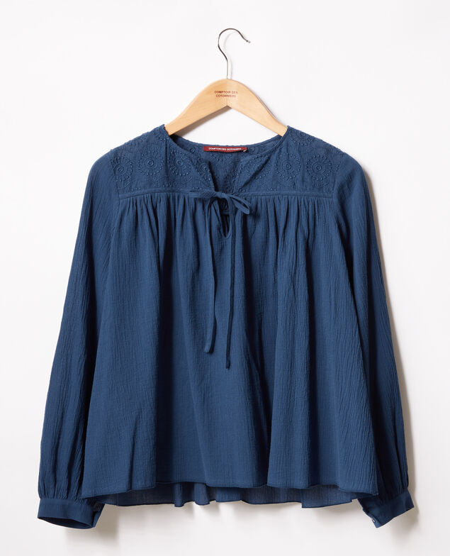 Blouse with lace  Indigo