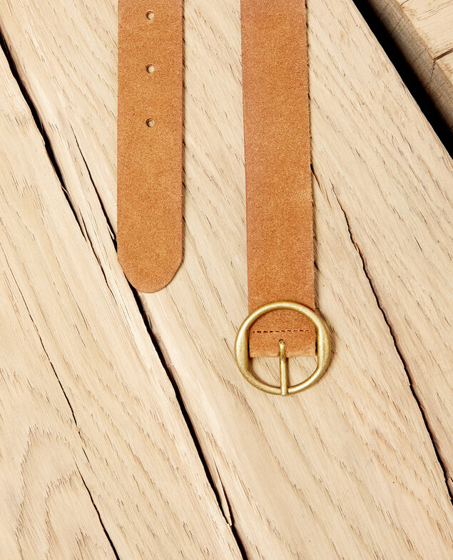 Suede belt Camel