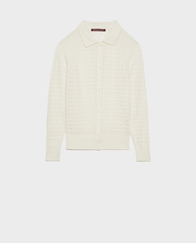 Cotton and linen cardigan Gardenia