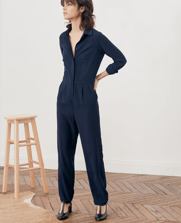 Loose shirt jumpsuit Navy