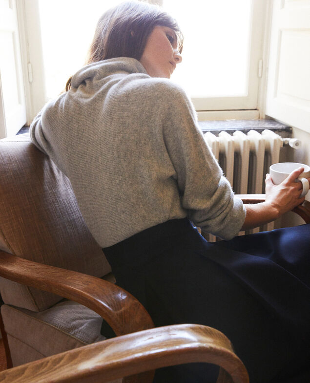 Turtleneck cashmere jumper Light grey