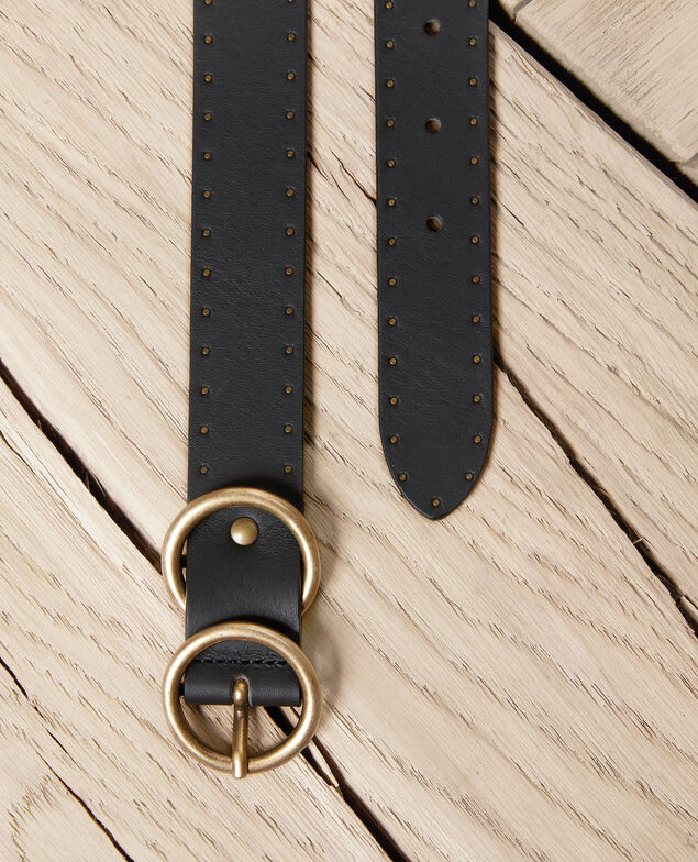 Leather belt Noir