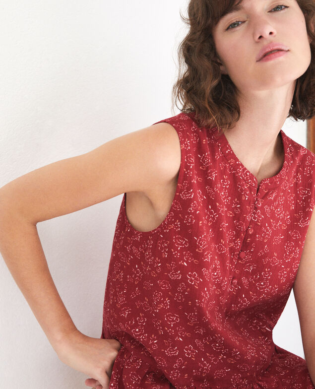 Sleeveless blouse Red