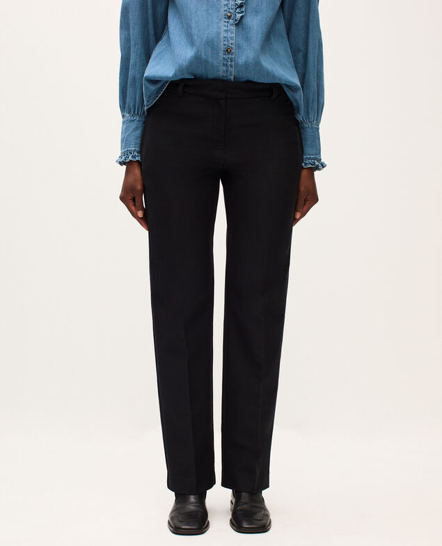 Slim fit straight trousers H091 black beauty
