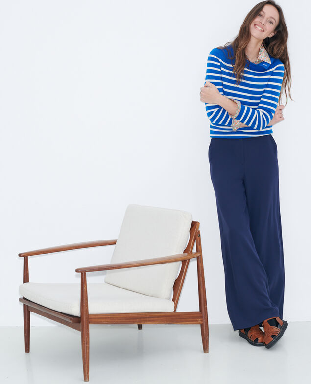 YVONNE high waisted wide trousers Night sky