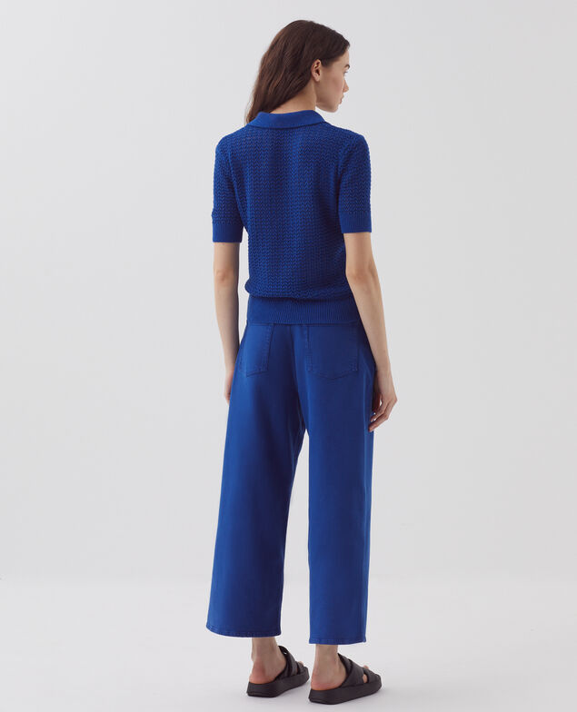 Short-sleeve polo jumper H652 wisteria