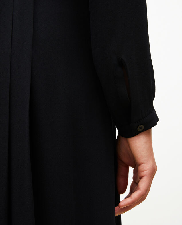 Pleated dress with belt  Black beauty