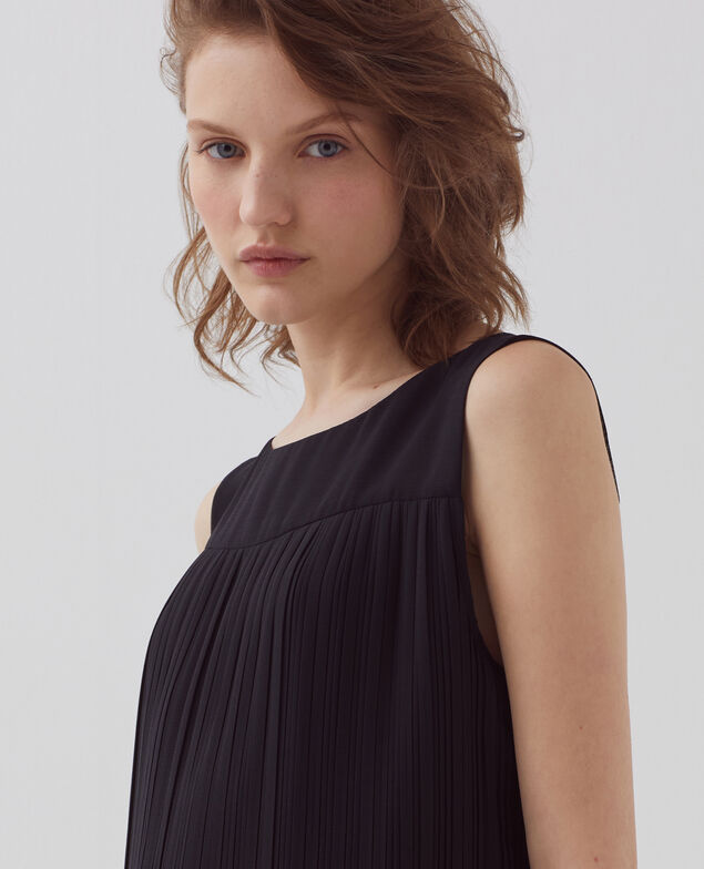 Pleated mini dress H091 black beauty