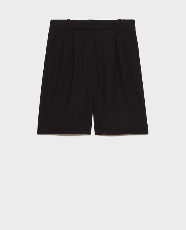 Wide high waisted bermuda shorts Black beauty