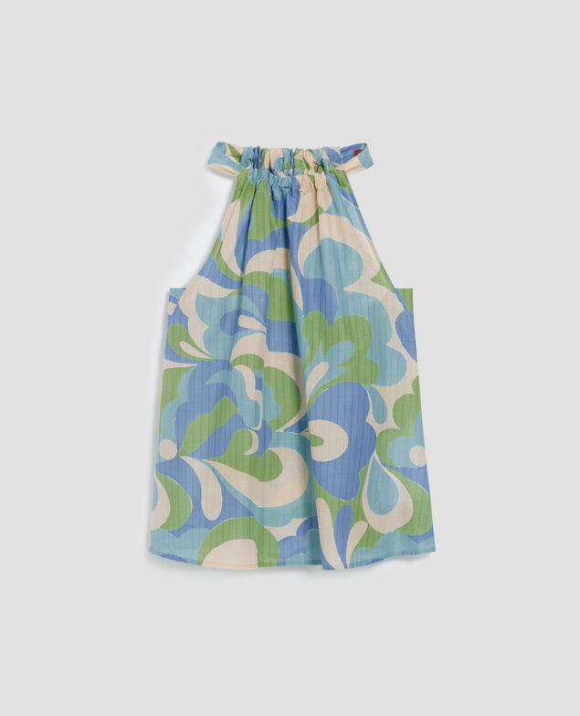 Halter neck top H643 anemone blue