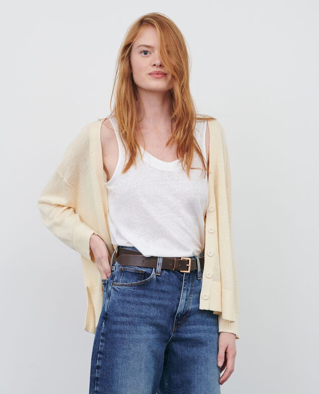 Linen cardigan 01 white