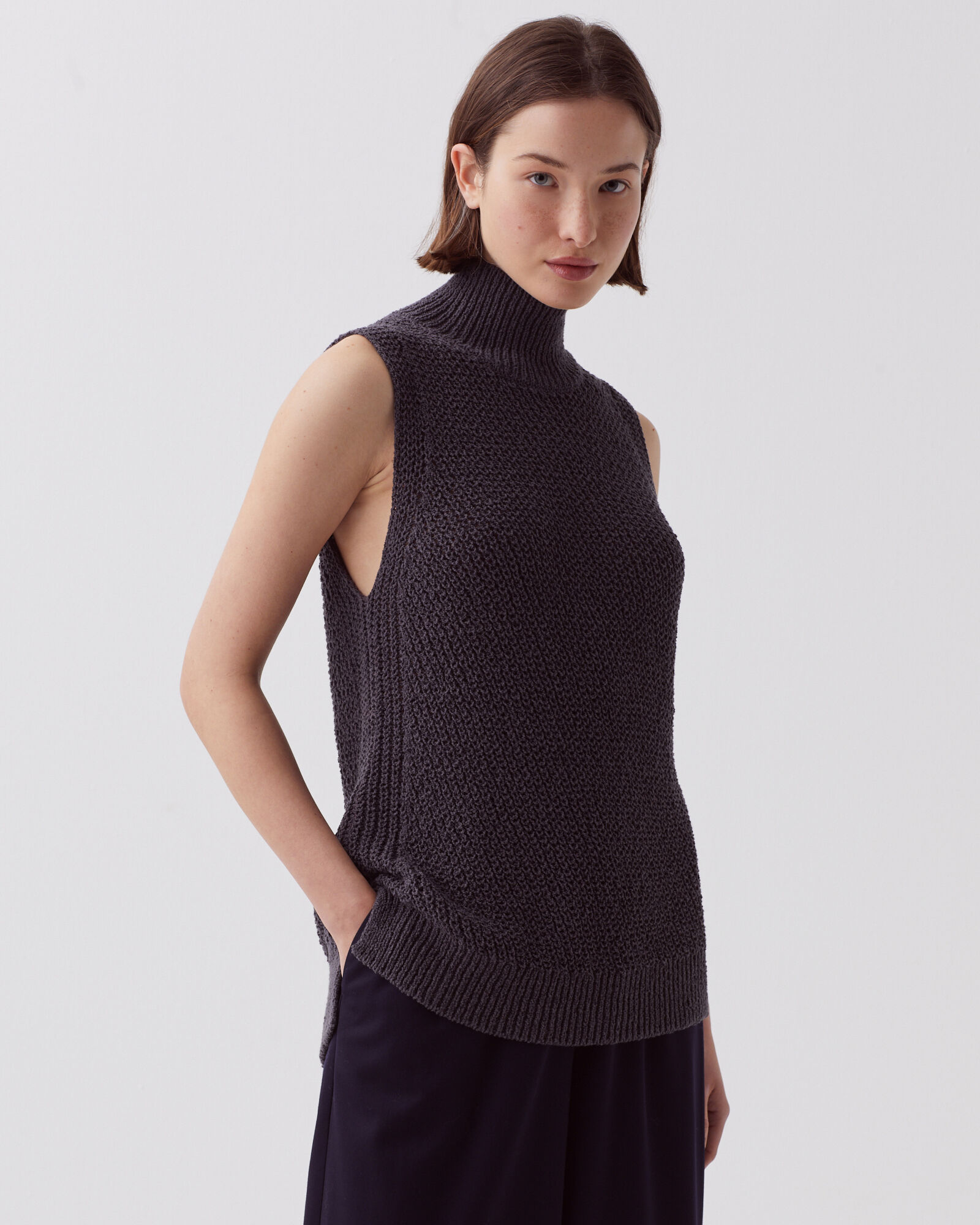 Sleeveless jumper magnet gray - Comptoir des Cotonniers