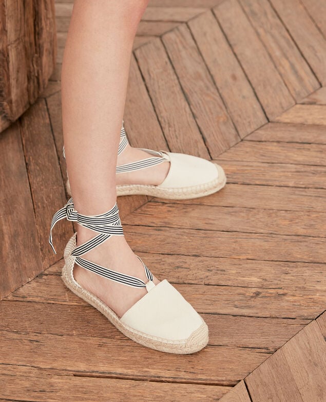 Flat espadrilles Ecru/sailor stripes