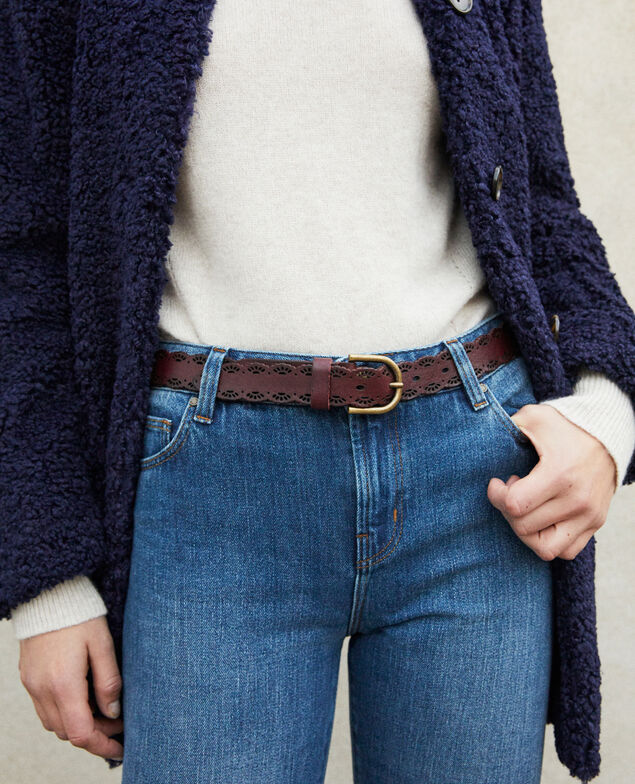 Braided leather belt Decadente chocolate