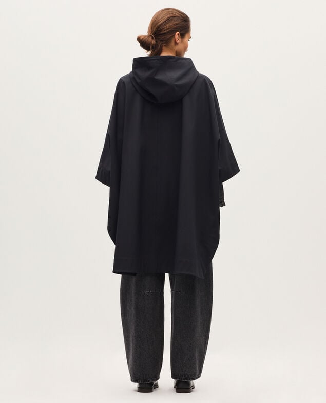 Waterproof hooded poncho H091 black beauty
