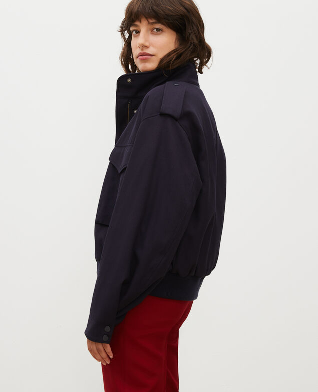  Wool gabardine aviator jacket Night sky