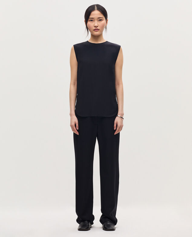 Floaty sleeveless top H091 black beauty