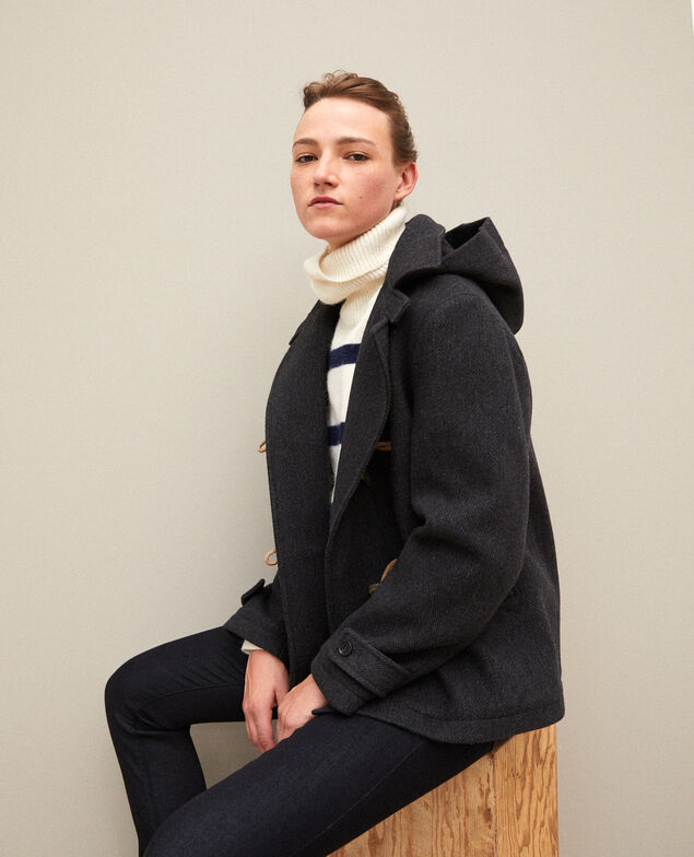 Short duffle coat Dark heather grey