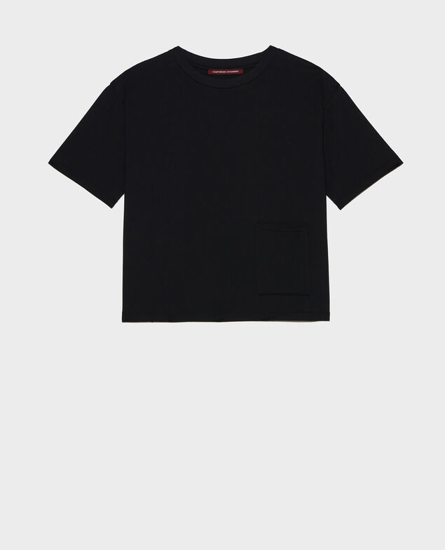 Mercerised cotton Oversize t-shirt Black beauty