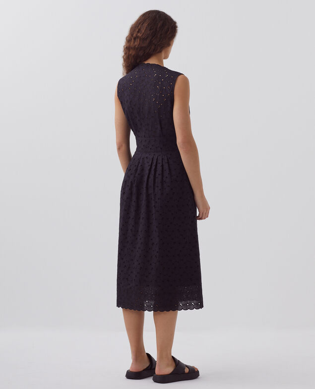 Broderie anglaise maxi dress H091 black beauty