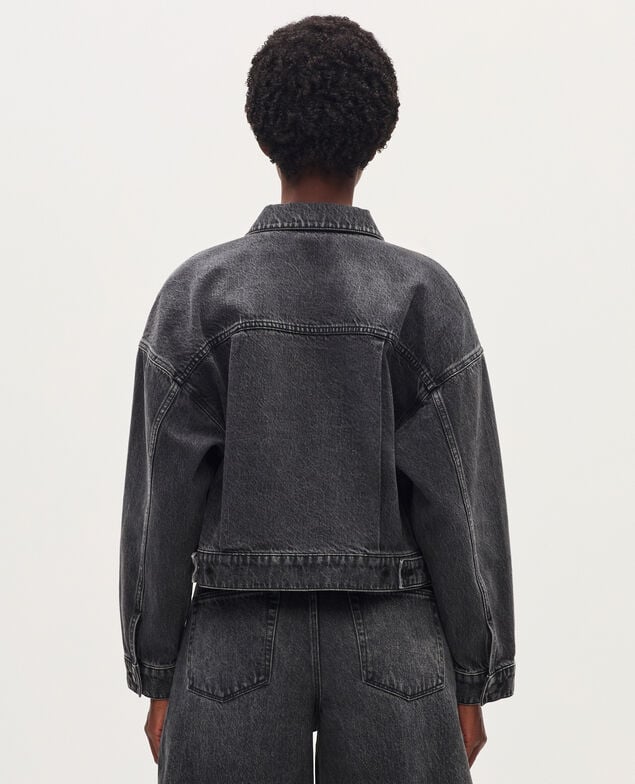 Short cotton jacket K081 dark gray