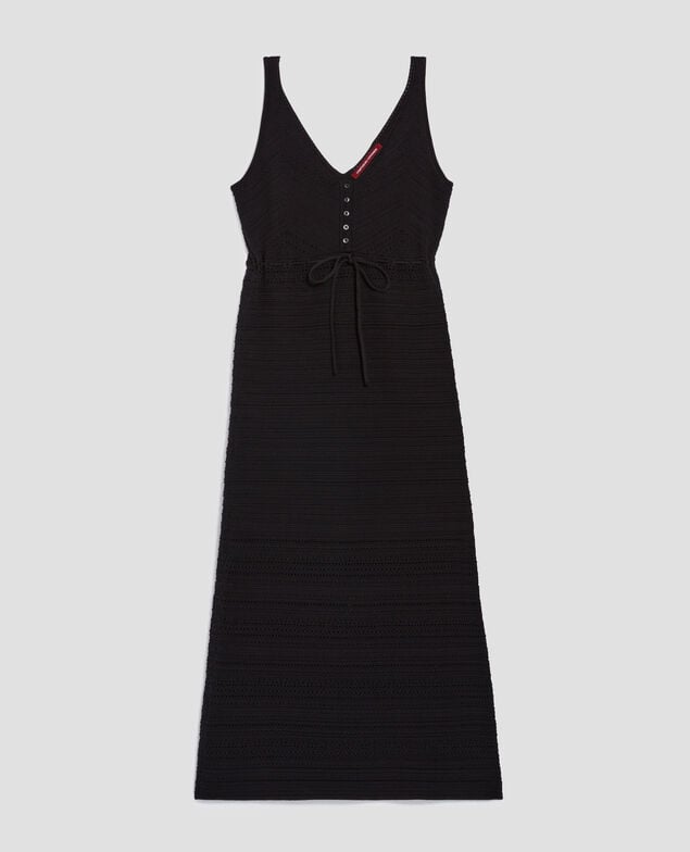 Cotton crochet dress H091 black beauty