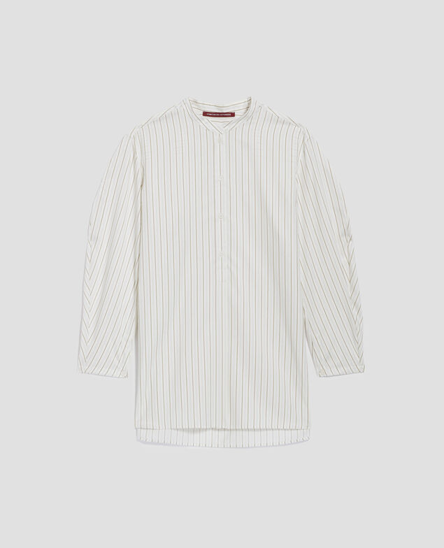 Oversize silky cotton shirt J011 st white kaki