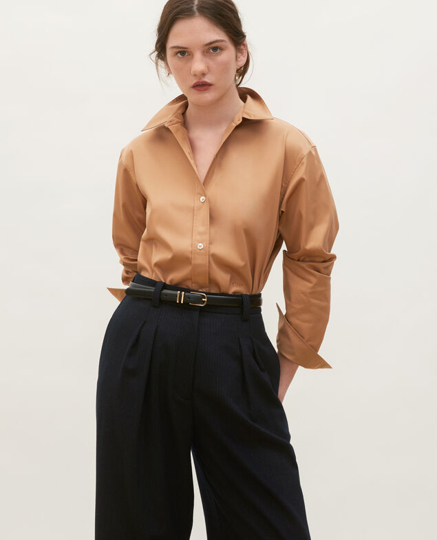 Supima cotton boyfriend shirt Latte