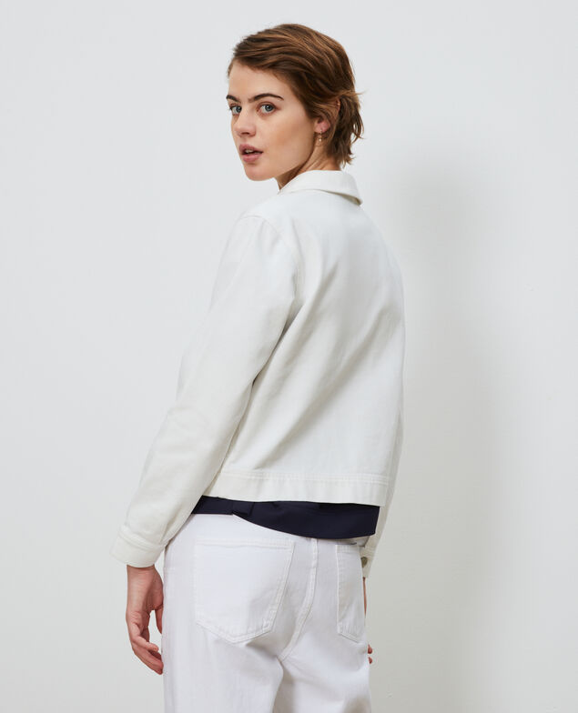 Short cotton jacket Optical white